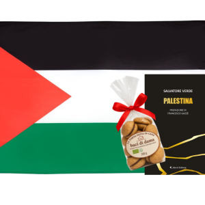 BOX SOS Gaza- Libro "Palestina" di Salvatore Verde, biscotti biologici artigianali, bandiera palestinese