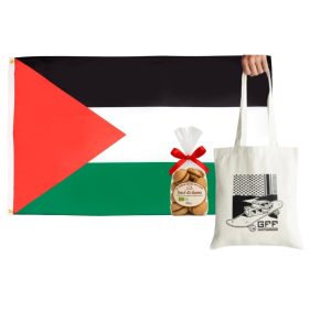 BOX SOS GAZA- Biscotti biologici artigianali, Tote-bag Gazafreestyle, bandiera palestinese!